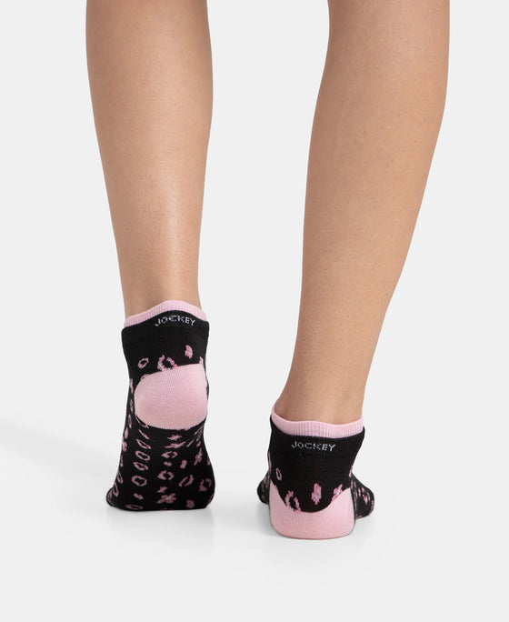 Compact Cotton Stretch Low Show Socks with StayFresh Treatment - Black & Pirouette (Pack of 2)