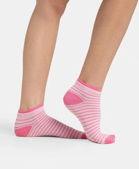 Compact Cotton Stretch Low Show Socks with StayFresh Treatment - Black & Pirouette (Pack of 2)
