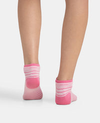 Compact Cotton Stretch Low Show Socks with StayFresh Treatment - Black & Pirouette (Pack of 2)