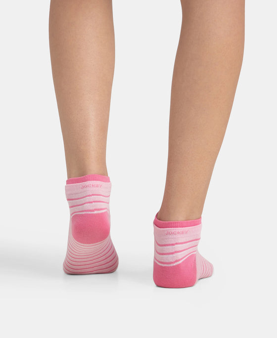 Compact Cotton Stretch Low Show Socks with StayFresh Treatment - Black & Pirouette (Pack of 2)