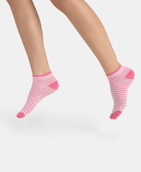 Compact Cotton Stretch Low Show Socks with StayFresh Treatment - Black & Pirouette (Pack of 2)