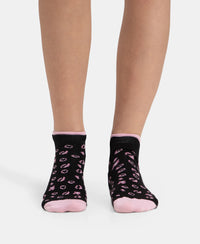 Compact Cotton Stretch Low Show Socks with StayFresh Treatment - Black & Pirouette (Pack of 2)