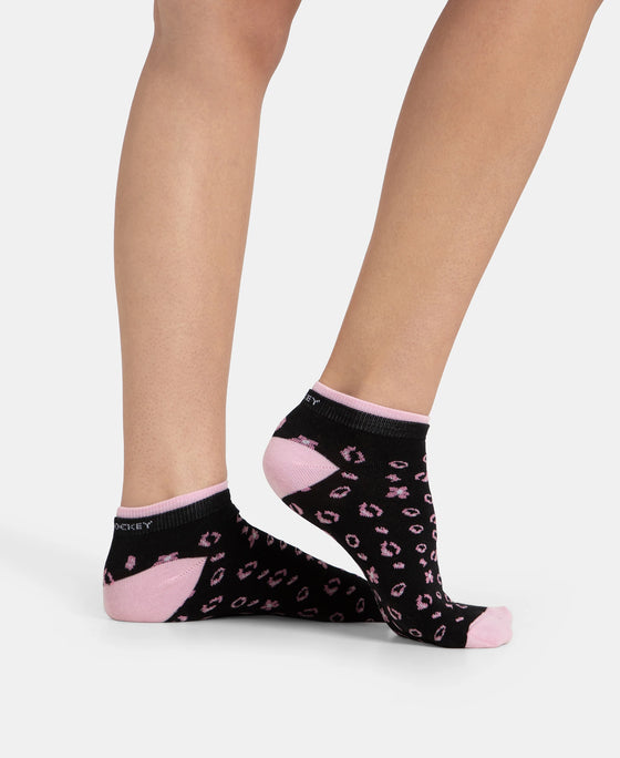 Compact Cotton Stretch Low Show Socks with StayFresh Treatment - Black & Pirouette (Pack of 2)