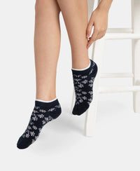 Compact Cotton Stretch Low Show Socks with StayFresh Treatment - Navy & Chambray Blue (Pack of 2)