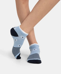 Compact Cotton Stretch Low Show Socks with StayFresh Treatment - Navy & Chambray Blue (Pack of 2)