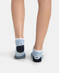 Compact Cotton Stretch Low Show Socks with StayFresh Treatment - Navy & Chambray Blue (Pack of 2)