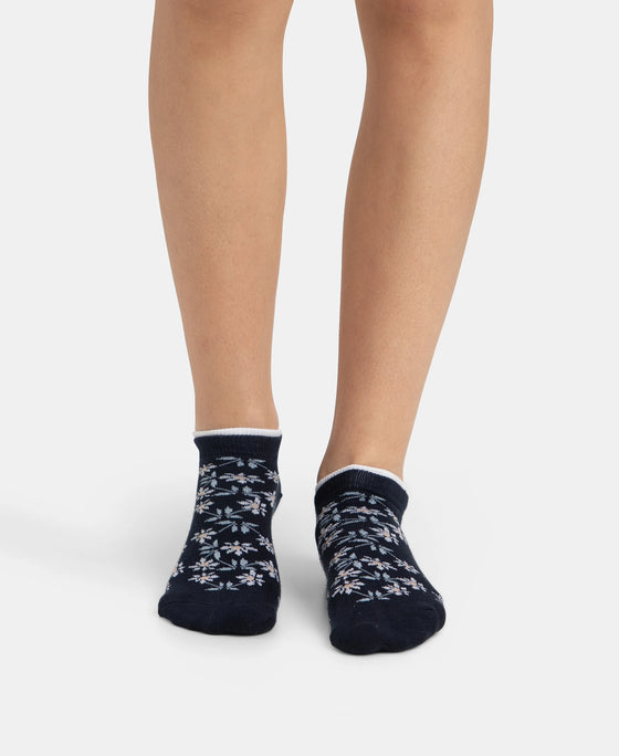 Compact Cotton Stretch Low Show Socks with StayFresh Treatment - Navy & Chambray Blue (Pack of 2)