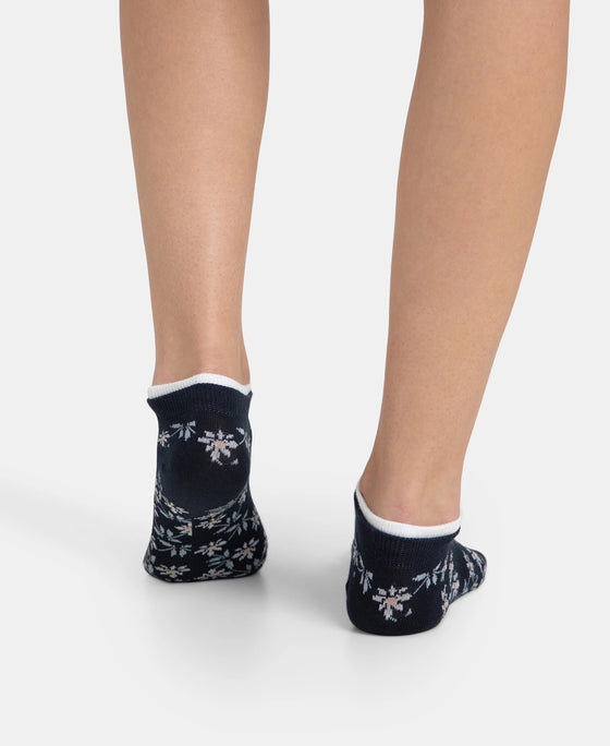 Compact Cotton Stretch Low Show Socks with StayFresh Treatment - Navy & Chambray Blue (Pack of 2)