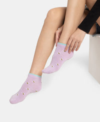 Compact Cotton Stretch Low Show Socks with StayFresh Treatment - Orchid Bloom & Pastel Turquiose (Pack of 2)
