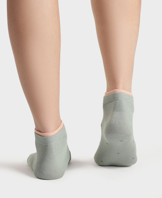 Compact Cotton Stretch Low Show Socks with StayFresh Treatment - Oatmeal Melange & Soft Chambray (Pack of 2)