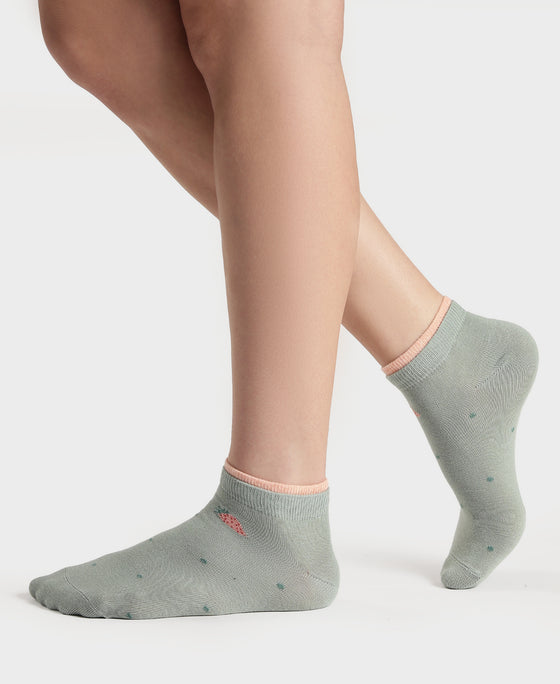 Compact Cotton Stretch Low Show Socks with StayFresh Treatment - Oatmeal Melange & Soft Chambray (Pack of 2)