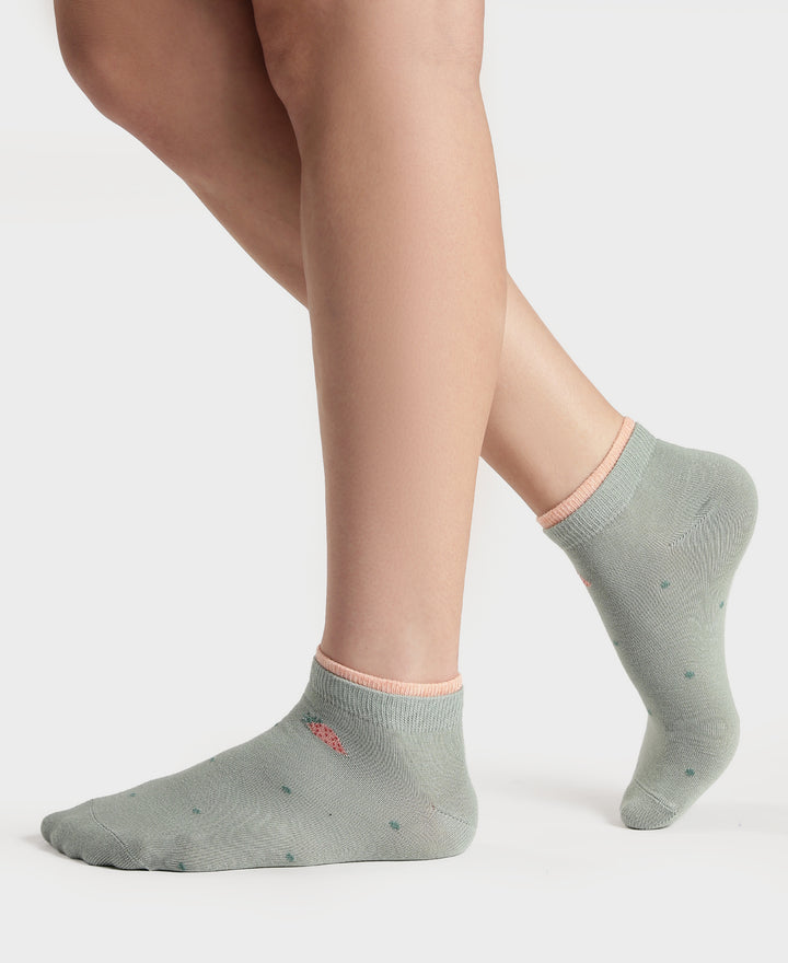 Compact Cotton Stretch Low Show Socks with StayFresh Treatment - Oatmeal Melange & Soft Chambray (Pack of 2)