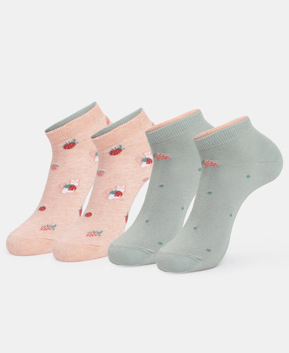 Compact Cotton Stretch Low Show Socks with StayFresh Treatment - Oatmeal Melange & Soft Chambray (Pack of 2)