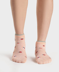 Compact Cotton Stretch Low Show Socks with StayFresh Treatment - Oatmeal Melange & Soft Chambray (Pack of 2)
