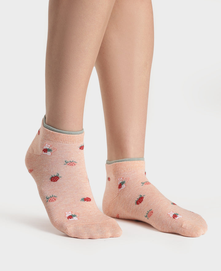 Compact Cotton Stretch Low Show Socks with StayFresh Treatment - Oatmeal Melange & Soft Chambray (Pack of 2)
