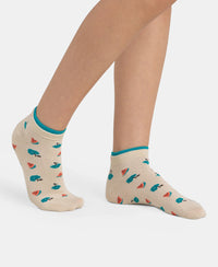 Compact Cotton Stretch Low Show Socks with StayFresh Treatment - Peacoat & Oat Meal (Pack of 2)