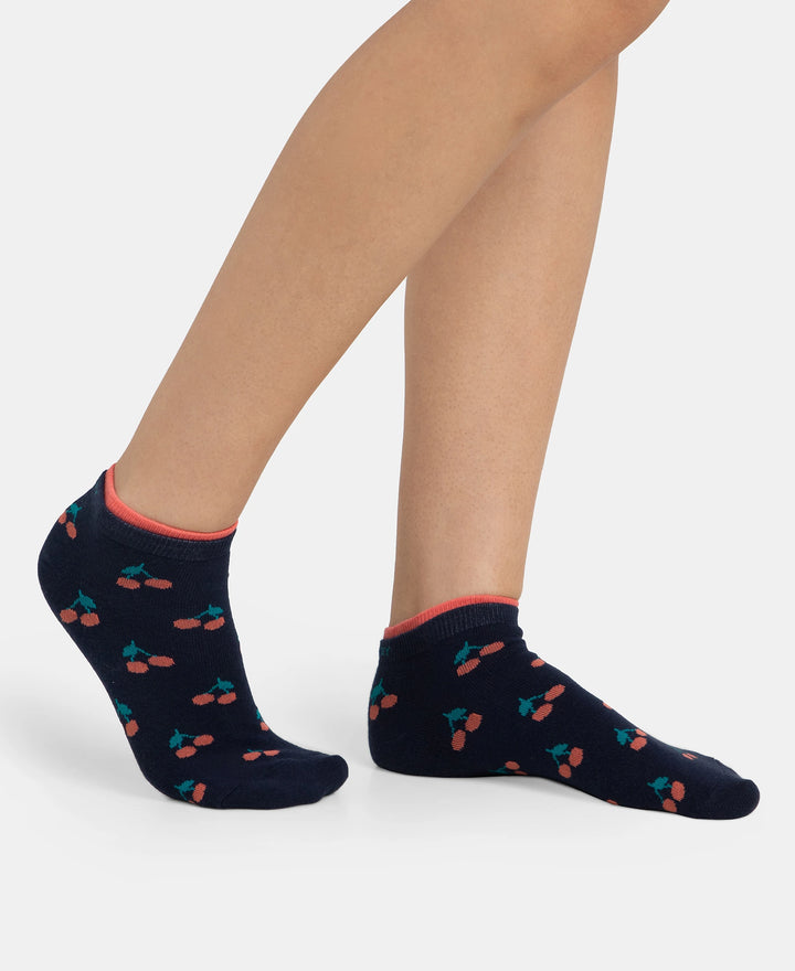 Compact Cotton Stretch Low Show Socks with StayFresh Treatment - Peacoat & Oat Meal (Pack of 2)