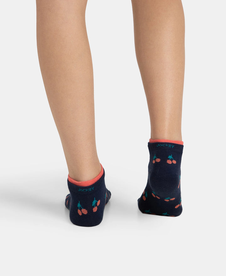 Compact Cotton Stretch Low Show Socks with StayFresh Treatment - Peacoat & Oat Meal (Pack of 2)