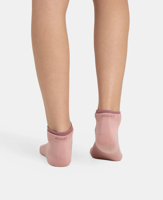 Compact Cotton Stretch Low Show Socks with StayFresh Treatment - Pale Mauve & Wistful Mauve (Pack of 2)