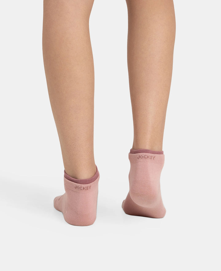 Compact Cotton Stretch Low Show Socks with StayFresh Treatment - Pale Mauve & Wistful Mauve (Pack of 2)