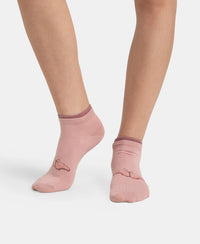 Compact Cotton Stretch Low Show Socks with StayFresh Treatment - Pale Mauve & Wistful Mauve (Pack of 2)