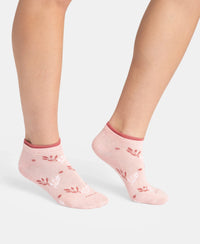 Compact Cotton Stretch Low Show Socks with StayFresh Treatment - Steel Grey - Pink Sorbet Melange (Pack of 2)
