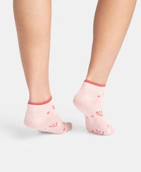 Compact Cotton Stretch Low Show Socks with StayFresh Treatment - Steel Grey - Pink Sorbet Melange (Pack of 2)