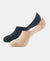 Compact Cotton Stretch No Show Socks with StayFresh Treatment - Black & Skin (Pack of 2)