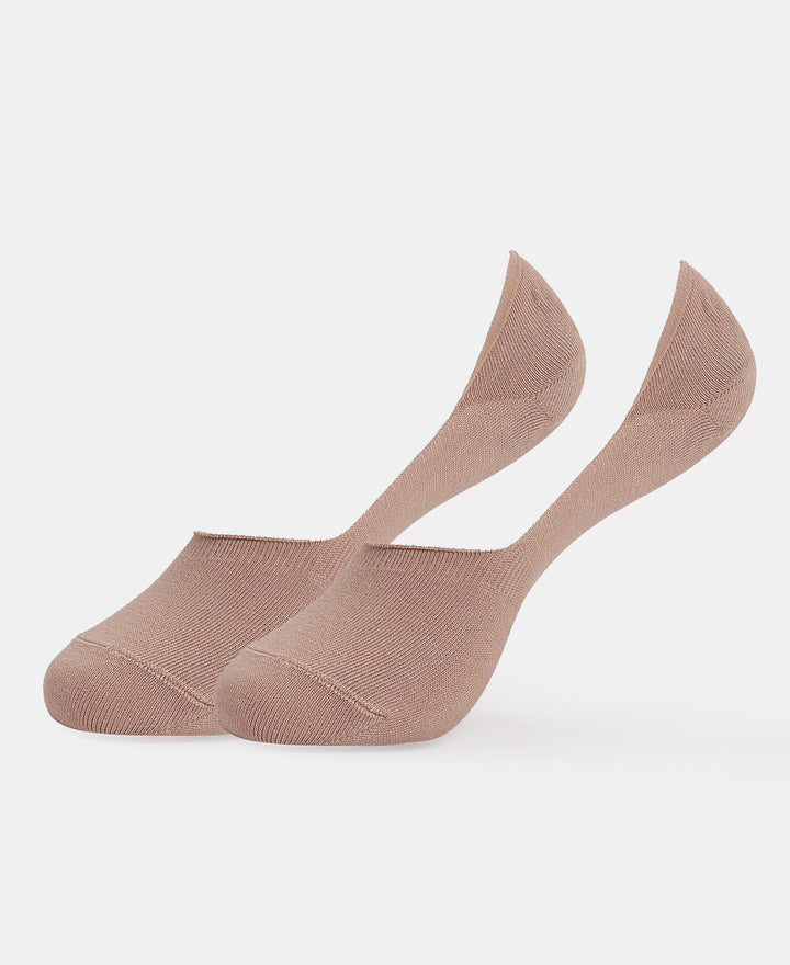 Compact Cotton Stretch No Show Socks with StayFresh Treatment - Almondine