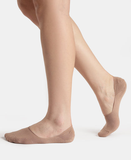 Compact Cotton Stretch No Show Socks with StayFresh Treatment - Almondine
