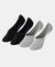 Compact Cotton Stretch No Show Socks with StayFresh Treatment - Black & Grey Melange (Pack of 2)