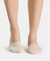 Compact Cotton Stretch No Show Socks with StayFresh Treatment - Oatmeal Melange