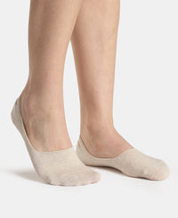 Compact Cotton Stretch No Show Socks with StayFresh Treatment - Oatmeal Melange