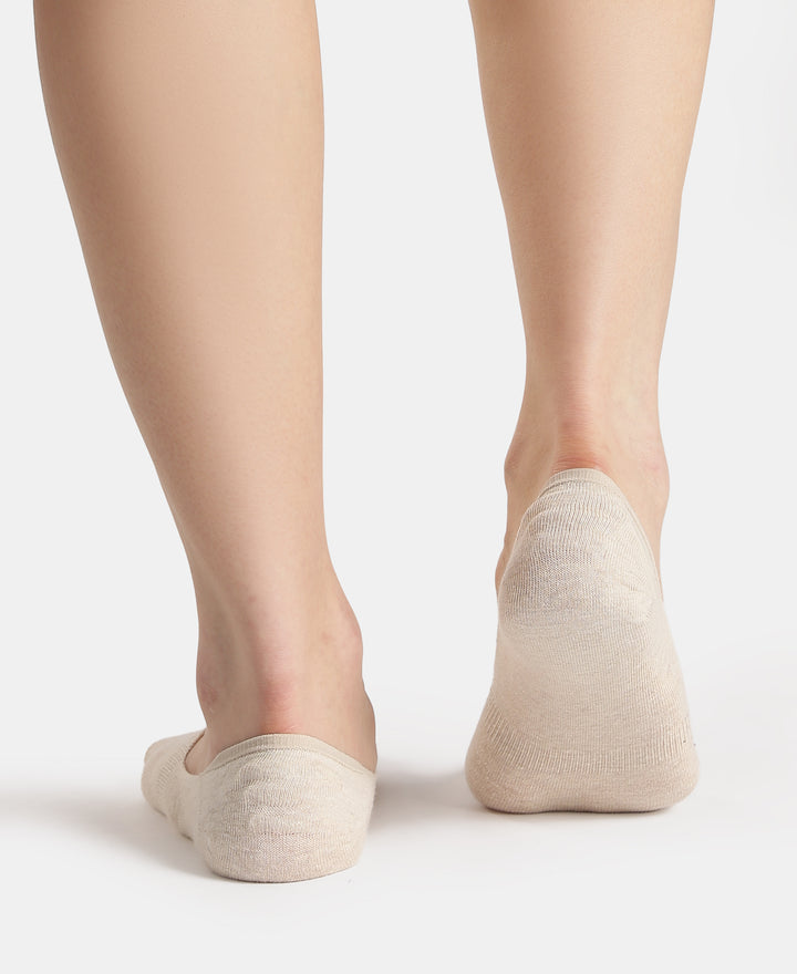 Compact Cotton Stretch No Show Socks with StayFresh Treatment - Oatmeal Melange