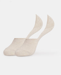 Compact Cotton Stretch No Show Socks with StayFresh Treatment - Oatmeal Melange