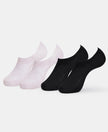Compact Cotton Stretch No Show Socks with StayFresh Treatment - Lavender Fog Melange & Black (Pack of 2)