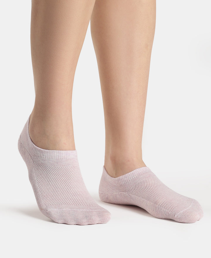 Compact Cotton Stretch No Show Socks with StayFresh Treatment - Lavender Fog Melange & Black (Pack of 2)