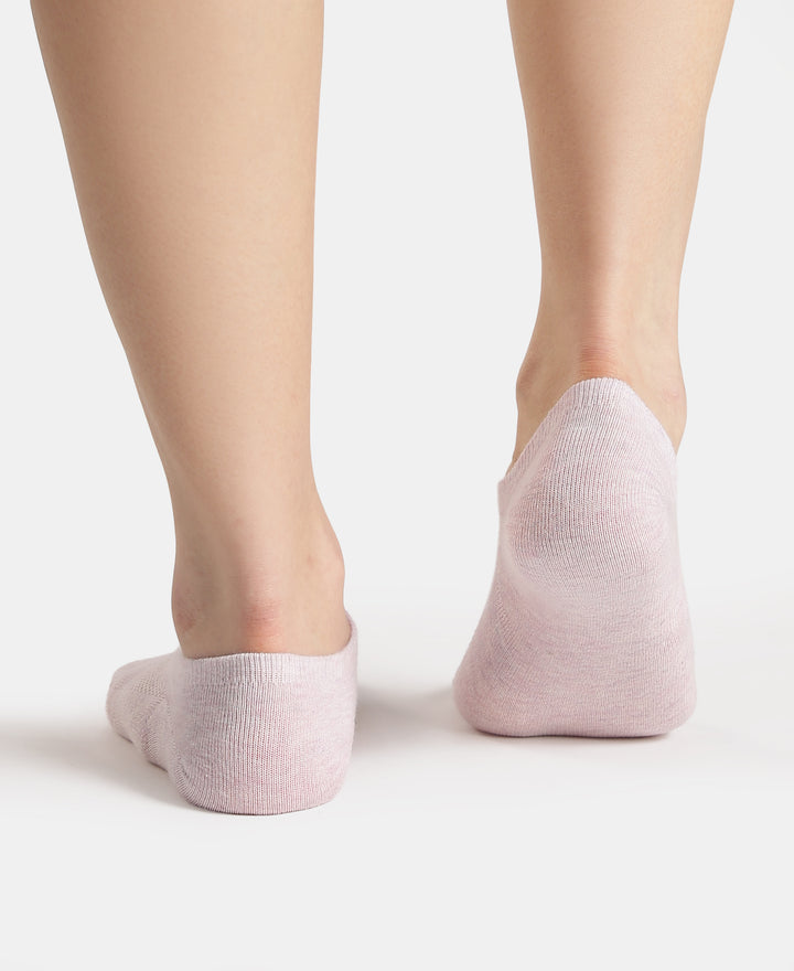 Compact Cotton Stretch No Show Socks with StayFresh Treatment - Lavender Fog Melange & Black (Pack of 2)