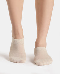 Compact Cotton Stretch No Show Socks with StayFresh Treatment - Oatmeal Melange & Almondine (Pack of 2)