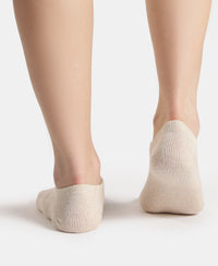 Compact Cotton Stretch No Show Socks with StayFresh Treatment - Oatmeal Melange & Almondine (Pack of 2)