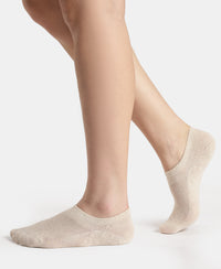 Compact Cotton Stretch No Show Socks with StayFresh Treatment - Oatmeal Melange & Almondine (Pack of 2)