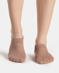 Compact Cotton Stretch No Show Socks with StayFresh Treatment - Oatmeal Melange & Almondine (Pack of 2)