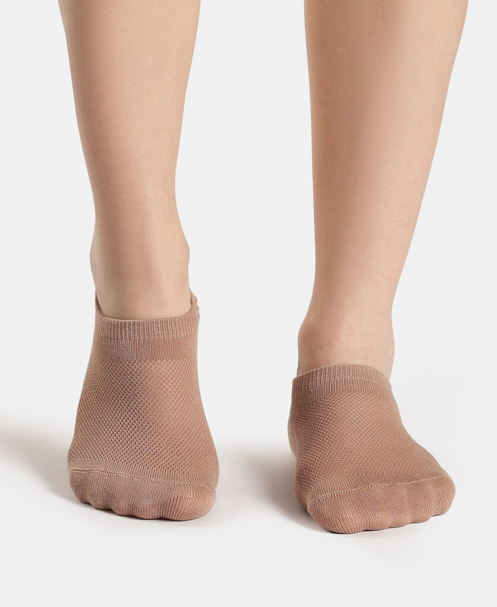Compact Cotton Stretch No Show Socks with StayFresh Treatment - Oatmeal Melange & Almondine (Pack of 2)