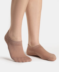 Compact Cotton Stretch No Show Socks with StayFresh Treatment - Oatmeal Melange & Almondine (Pack of 2)