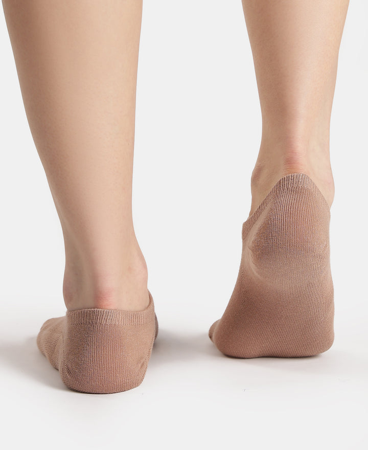 Compact Cotton Stretch No Show Socks with StayFresh Treatment - Oatmeal Melange & Almondine (Pack of 2)