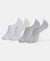 Compact Cotton Stretch No Show Socks with StayFresh Treatment - White & Steel Grey Melange (Pack of 2)
