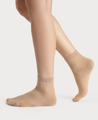 Compact Cotton Stretch Toe Socks with StayFresh Treatment - Skin & Black (Pack of 2)