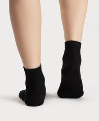 Compact Cotton Stretch Toe Socks with StayFresh Treatment - Skin & Black (Pack of 2)