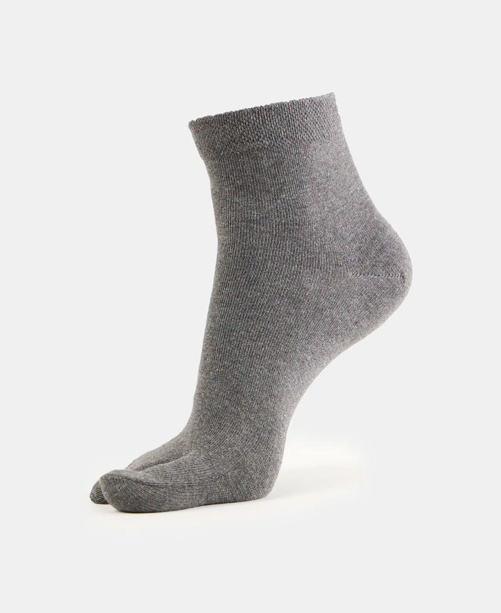 Compact Cotton Stretch Toe Socks with StayFresh Treatment - Charcoal Melange