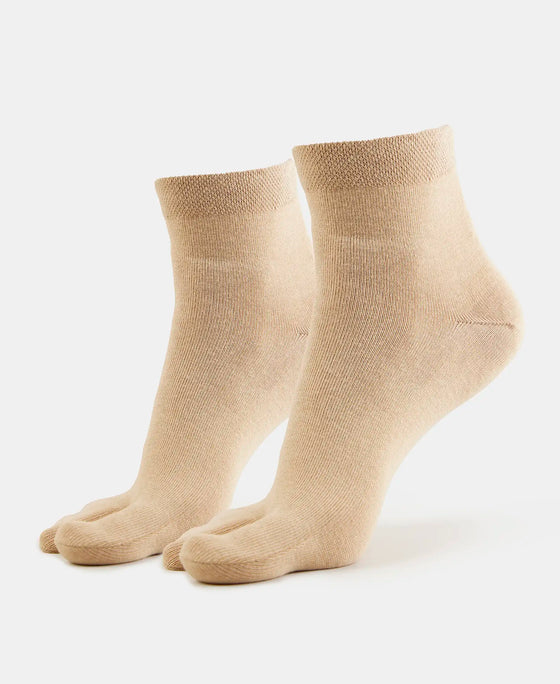 Compact Cotton Stretch Toe Socks with StayFresh Treatment - Skin (Pack of 2)